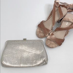 Vintage Silver Sparkle Evening Formal Clutch